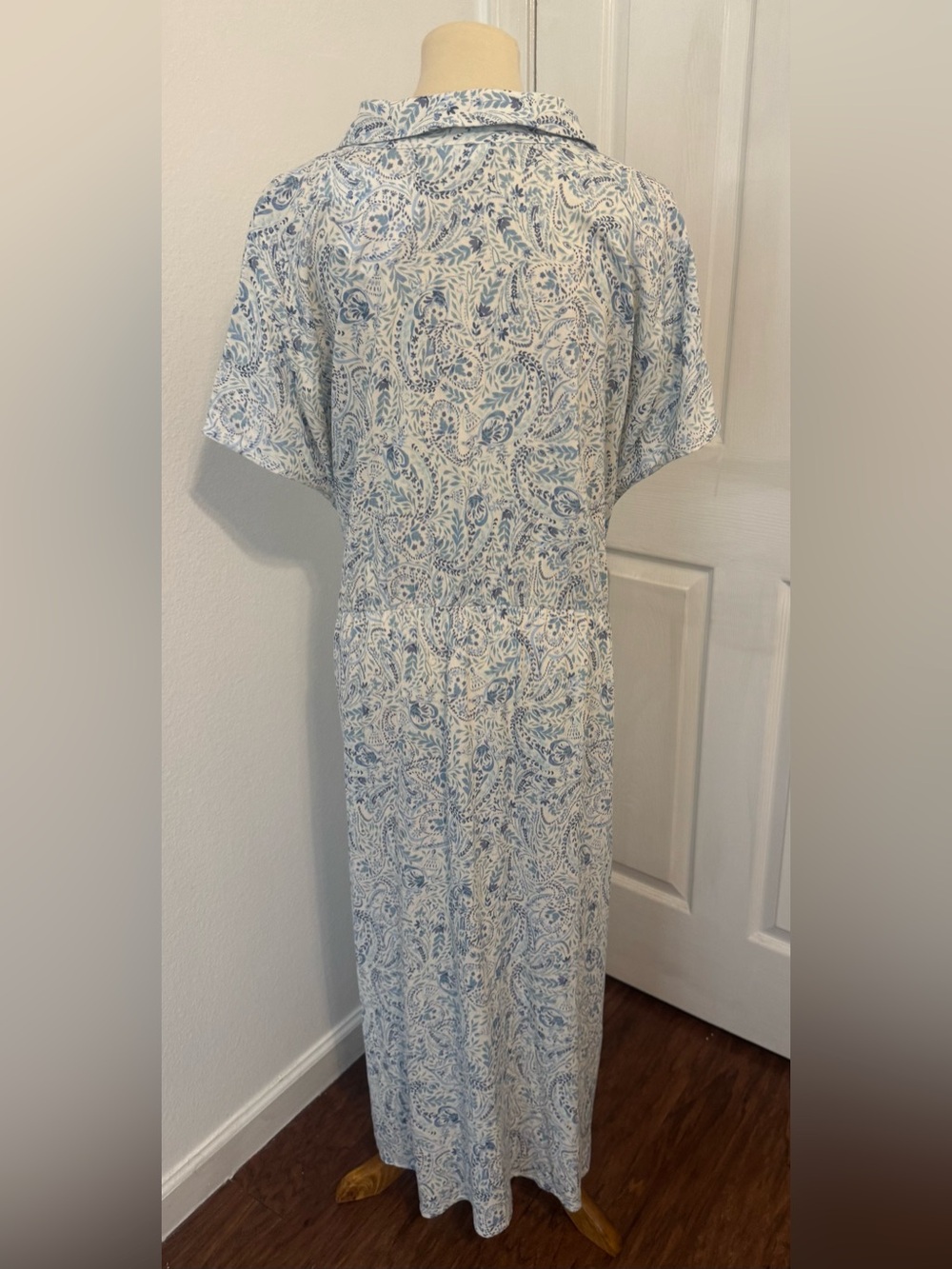 Lucky Brand Plus Printed Button Front Tie Waist Midi Dress Paisley Linen NWT 4X - Picture 3 of 12
